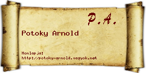 Potoky Arnold névjegykártya